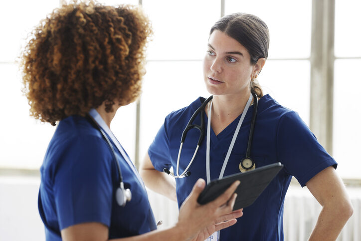 Virtual nursing technology in use during patient admission or discharge